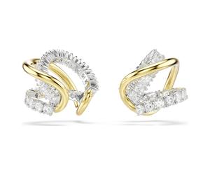 Hyperbola ear cuffs, Mixed cuts, White, Mixed metal finish