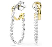 Hyperbola earrings, Round cut, White, Mixed metal finish