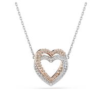 Hyperbola necklace, Round cut, Heart, White, Mixed metal finish