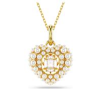 Swarovski Hyperbola pendant, Heart, White, Gold-tone plated