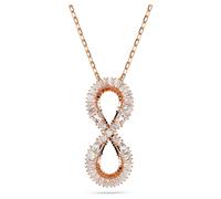 Hyperbola pendant, Infinity, White, Rose gold-tone plated