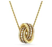 Hyperbola pendant, Intertwined circles, White, 18K gold finish