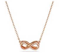Swarovski Hyperbola pendant, Pavé, Infinity, White, Rose gold-tone plated