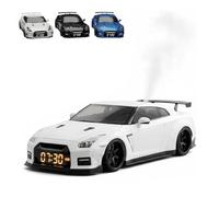 Hypercar Alarm Clock, Realistic Engine & Light Effects, Sports Car Alarm Clock with Realistic Engine Sounds and Dynamic Flame Effects, Hyper Car Ornament with Crystal Clear LED Display Screen(White)