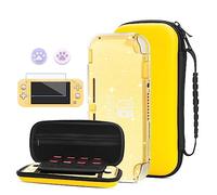 HYPERCASE Protective Case for Nintendo Switch Lite, Yellow Hard Shell Portable Travel Carrying Case Pouch for Nintendo Switch Console & Accessories, Storage Bag with 8 Game Card Slots for Girls Boys.