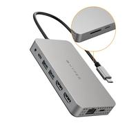 HyperDrive 4K Dual HDMI USB C Hub M1 MacBook 10in1: Dual 4K HDMI, Gigabit Ethernet, USB-A, USB-C, USB-C 100W Power Delivery, MicroSD/SD, Headphone Jack for MacBook Pro/Air(M1), Windows PC, Chromebook