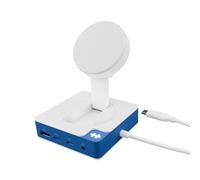 HyperDrive Flex MagCharge USB-C Hub - Qi Wireless Charger w/ 7 Ports - HDMI 4K60Hz, USB-C 100W PD, 2X 5Gbps, USB-A, SD, Audio Jack - Magnetic Phone Charger for iPhone, Hub for Mac, PC (Blue)