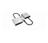 HyperDrive USB C to Hdmi 4k, USB-A 3.0 and 60W USB-C Adaptor | 3-In-1 Adapter for Macbook, Ultrabook, Chromebook and USBC Devices | Hyperdrive by Sanho | Silver