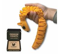 HyperFlexi™ Desk-Size Squirrel - Executive Desk Toy - Real-Squirrel Feel, Articulated Chainmail Mesh, Tactile Motion - 3D-Printed - Skunk Prints LLC (Orange)