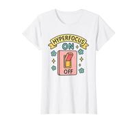 Hyperfocus On Toggle Switch Brain Power Value Graphic T-Shirt, Women, White, XS