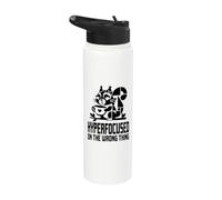 Hyperfocused On The Wrong Thing Funny Distracted Squirrel Stainless Steel Insulated Water Bottle