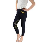 Hy Equestrian Children's Stella Silicone Knee Patch Riding Tights - 5 - 6 Years · Navy and Yellow
