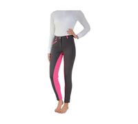 HyPERFORMANCE Saxby Silicone Jodhpurs Anthracite Grey/Cerise Pink - 30 Inches
