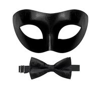 HyperFun Masquerade Mask for Men with Bow Tie Venetian Mens Masquerade Mask for Halloween Mardi Gras Prom Ball Party