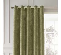 Hyperion Selene Luxury Chenille Weighted Thermal Eyelet Curtains - 66x72 Inch - 2 - Polyester