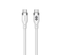 HyperJuice Silicone Charging USB C Cable (1.5m/5ft) w/EcoSmart Silicone Jacket, 60W USB C Charger 3.0 EPR Fast Charge - Tangle-Free USB C Cable 5ft, Withstands 10,000+ Bends (White)