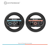 Hyperkin Racing Wheel Set 2-Pack for Nintendo Switch 2 Joy-Con 2 Controllers Ergonomic Steering Wheel Controller Grip Black Compatible with Switch Racing Game Mario Kart World