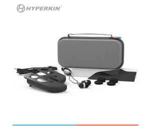 Hyperkin Travel Kit Accessories Bundle with EVA Hard Carrying Case for Nintendo Switch 2, Joy-Con 2 Silicone Covers, USB-C Charging Cable, Earbuds, Thumb Grips, Tempered Glass Screen Protector