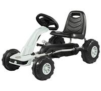 HyperMotion Go-Kart for Children from 3 Years, Pedal Car, Boys and Girls, Driving: Front and Rear, Double Handbrake, Children's Bicycle Like A Car, 4 Wheels Metal + Plastic, Grey