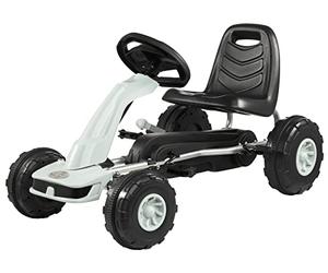 HyperMotion Go-Kart for Children from 3 Years, Pedal Car, Boys and Girls, Driving: Front and Rear, Double Handbrake, Children's Bicycle Like A Car, 4 Wheels Metal + Plastic, Grey