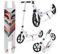 HyperMotion Two-Wheel Scooter for Youth and Adults, with Shock Absorber | Up to 100kg, Adjustable Handlebar 85-95 cm, Non-slip Deck, Stable, ABEC-7 Bearings, Foldable, Digital Lion