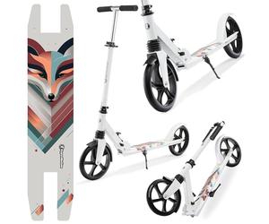 HyperMotion Two-Wheel Scooter for Youth and Adults, with Shock Absorber | Up to 100kg, Adjustable Handlebar 85-95 cm, Non-slip Deck, Stable, ABEC-7 Bearings, Foldable, Digital Lion