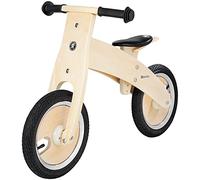 HyperMotion Wooden Balance Bike for Kids 3+ Adjustable Saddle Lightweight Durable Training Bike for Boys and Girls Toddler Ride-On Toy with 12-Inch Wheels for Motor Skills Development