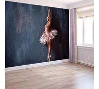 Hyperrealism Wallpaper, Dream Ballerina Murals 300 X 210 Cm Premium Non-Woven Wallpaper for Adults Kids Bedroom Living Room Lounge Tv Backdrop On Trend Print Murals Grey
