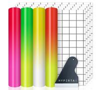 HYPERTAI Color Changing Vinyl Permanent Adhesive Vinyl for Cricut, 9 Pack Hot Color Changing Vinyl Permanent Adhesive 4 Colors-12" x 12" Vinyl Sheets +5 Transfer Tape Sheets