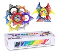 Hypertile Hyperbolic Building Toy - 3" x 3" STEM Educational 3-Dimensional Adventure: 48 Tiles & 80 Connectors for Logic & Creativity - Infinite Shapes that Flex and Hinge - by Fun In Motion Toys