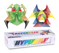 Hypertile Hyperbolic Building Toy - 3"x3" STEM Educational 3-Dimensional Adventure Age 5+: 48 Tiles & 80 Connectors for Logic & Creativity - Infinite Shapes that Flex and Hinge - by Fun In Motion Toys