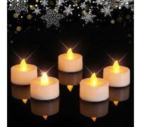 Hyperwell 24 Pack LED Candles Flickering, Realistic and Bright, Flameless LED Battery Tea Lights, Fake Candles for Parties, Halloween, Weddings, Christmas Home Decoration (Warm White)