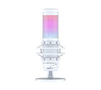 HyperX 519P0AA QuadCast S - RGB USB Condenser Microphone for PC, PS5, Mac, Anti-Vibration Shock Mount, 4 Polar Patterns, Pop Filter, Gain Control, Gaming, Streaming, Twitch, YouTube, Discord - White