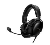 HyperX 727A8AA Cloud III - Wired Gaming Headset, PC, PS5, Xbox Series X|S, Angled 53mm Drivers, DTS, Memory Foam, Durable Frame, Ultra-Clear 10mm Mic, USB-C, USB-A, 3.5mm, Black