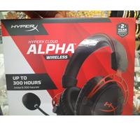 HYPERX CLOUD ALPHA WIRELESS GAMING HEADSET BLACK-RED , PC PS4, PS5 NEW.