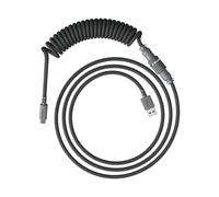 HyperX Coiled Cable - Durable Coiled Cable, Stylish Design, 5-Pin Aviator Connector, USB-C to USB-A - Grey