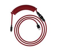 HyperX Coiled Cable - Durable Coiled Cable, Stylish Design, 5-Pin Aviator Connector, USB-C to USB-A - Red/Black
