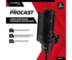 HyperX ProCast XLR QuadCast 2S Alternative Condenser Microphone Studio Mic Pro
