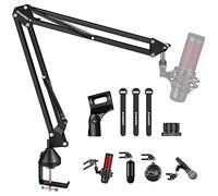 HyperX QuadCast Boom Arm Stand,Aokeo AK-35 Adjustable Compact Microphone Suspension Boom Scissor Arm Stand For Blue Yeti Snowball iCE And Most Microphones