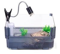 HypeSide Turtle Tank Kit - Complete Turtle Aquarium Set with Accessories - Durable, Nature-Inspired Design, Includes Filter, Basking Platform and More. (Small Black)