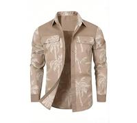 HYPESTFIT Men's Checked Overshirt Plaid Snap Button Long Sleeve Casual Top