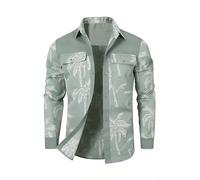 HYPESTFIT Men's Checked Overshirt Plaid Snap Button Long Sleeve Casual Top