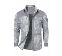 HYPESTFIT Men's Checked Overshirt Plaid Snap Button Long Sleeve Casual Top