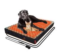 HyphessAda Upgraded Heated Dog Bed with Enlarged Heating Area, 12V Safe Voltage Arthritis Orthopedic Dog Bed with Memory Foam, Heated Pet Bed with Waterproof Cover for Medium, Large, XL Dogs (Large)…