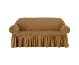 HYPIQQ Cubre Sillones Para Sala Love Seat Couch Cover That Stays on Fundas Para Sofas De Sala Stretch Sofa Cover Slipcover with Elastic Bottom,Almond,2 Seater