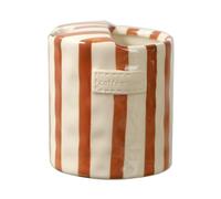 HYPIQQ Cute Italian Style Ceramic Espresso Cup - Handmade Porcelain Coffee Mug Heat-Resistant Flat Bottom Wide Mouth Cup for Latte/Yerba Mate,Orange