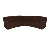 HYPIQQ L Shape Sectional Recliner Sofa Covers 5 Seat 7 Piece Stretch Reclining Couch Covers for Reclining L Shape Sofa Furniture Protector Cover,Brown,5 Seat