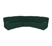 HYPIQQ L Shape Sectional Recliner Sofa Covers 5 Seat 7 Piece Stretch Reclining Couch Covers for Reclining L Shape Sofa Furniture Protector Cover,Green,5 Seat