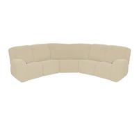 HYPIQQ L Shape Sectional Recliner Sofa Covers 5 Seat 7 Piece Stretch Reclining Couch Covers for Reclining L Shape Sofa Furniture Protector Cover,Beige,5 Seat