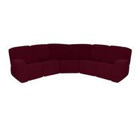 HYPIQQ L Shape Sectional Recliner Sofa Covers 5 Seat 7 Piece Stretch Reclining Couch Covers for Reclining L Shape Sofa Furniture Protector Cover,Wine,5 Seat